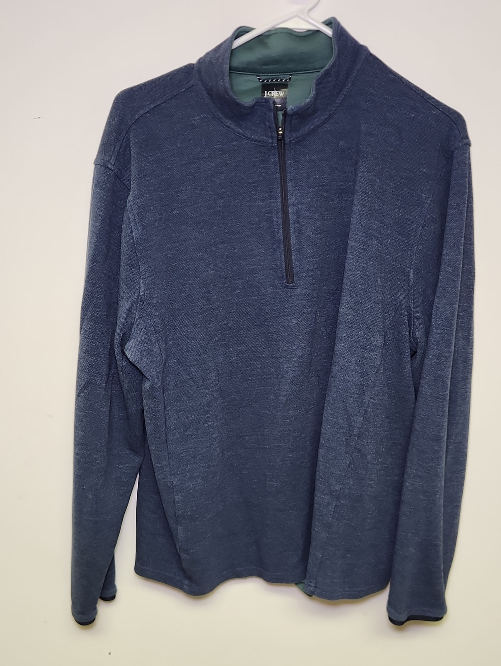J.Crew Men’s XL Performance Quarter Zip Pullover Blue Coolmax UPF 50